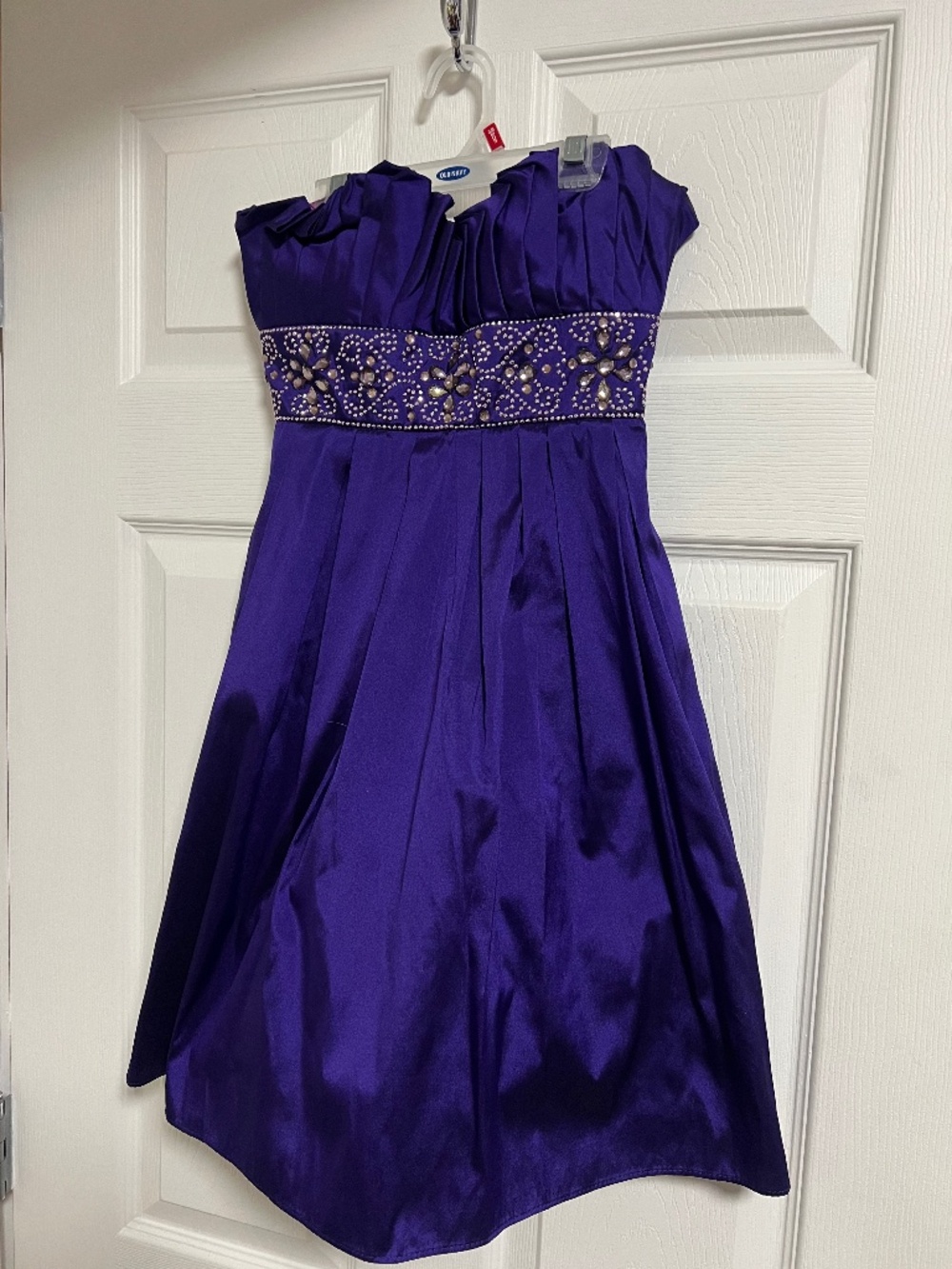 Laura Petites Plum Purple Strapless Rhinestone Cocktail Dress Size 0